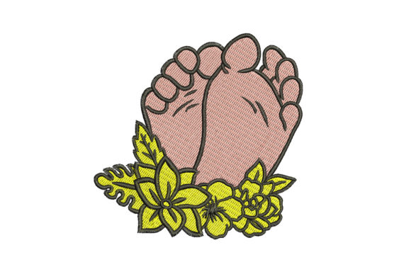 Baby Feet with Flowers: A Holiday Embroidery Review