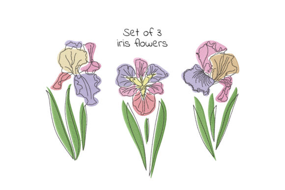 Review: Set of Three Iris Flowers for Apparel