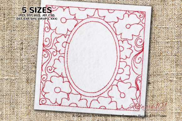 Reviewing Frame Made by Flower Redwork for Gifts